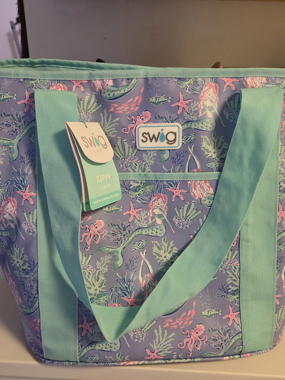 SWIG Life Under The Sea Zipper Cooler Tote - Aqua